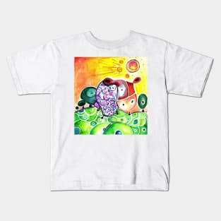 Cute Sheep in Jungle Watercolor Illustration Kids T-Shirt